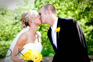 Bride and Groom Kiss