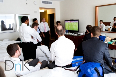 Groomsmen watching  World cup