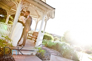 Lens Flare Bride and Groom Centennial Lakes