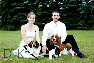 Bride and Groom with Dogs