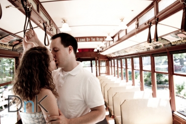 Engagement Pictures Kiss on Train