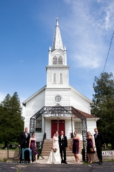 Bridal Party infront of Church