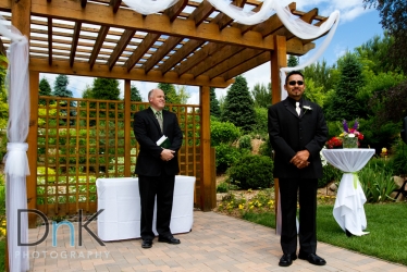 florian gardens wedding ceremony groom waiting