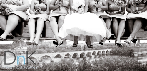 black and white bridemaids open air seating guthrie theater