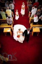 bride and groom exit from top