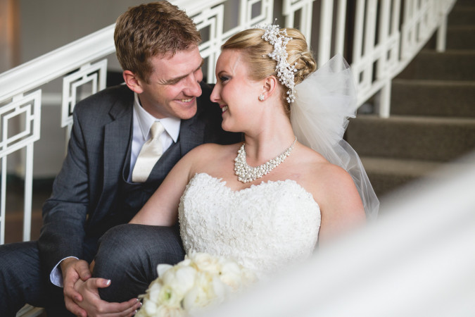 Bride and Groom at Calhoun Beach Club wedding