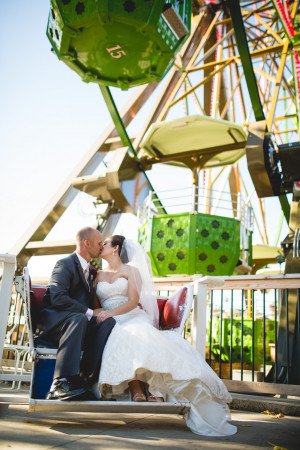 Bride and Groom Ferris Wheel wedding photo