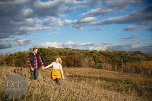 Fun fall engagement session Minnesota