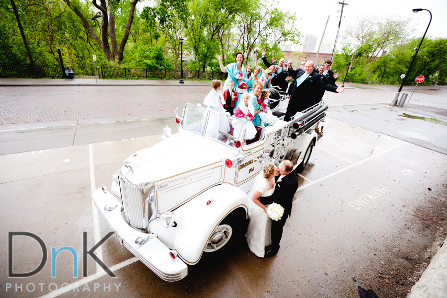 Vintage Fire Truck Wedding Party Pictures