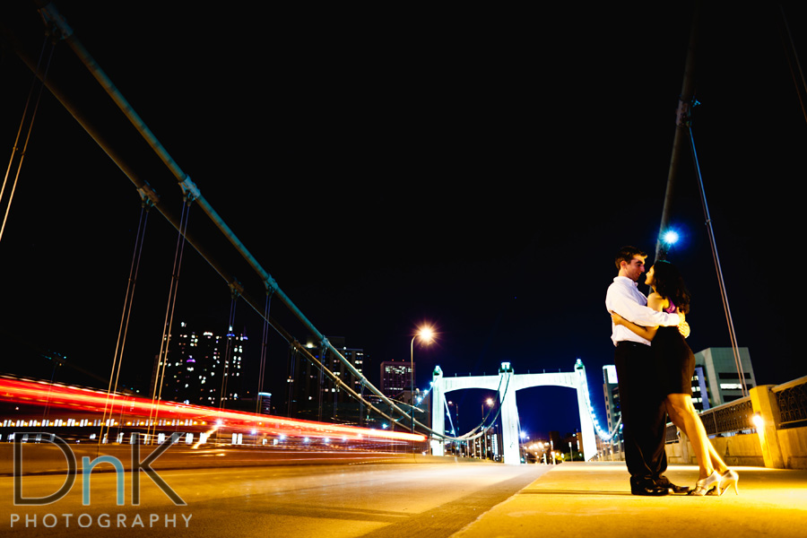 Nighttime engagement pictures