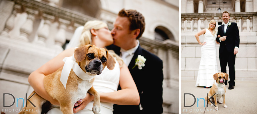 Bride and Groom with Dog