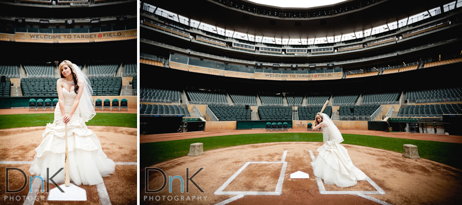 Twins Stadium Bridal Pictures