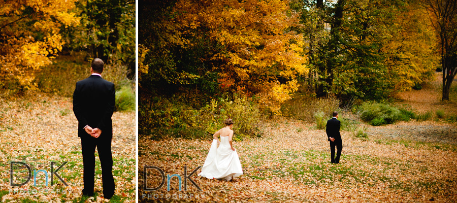 Fall First Look Wedding Pictures